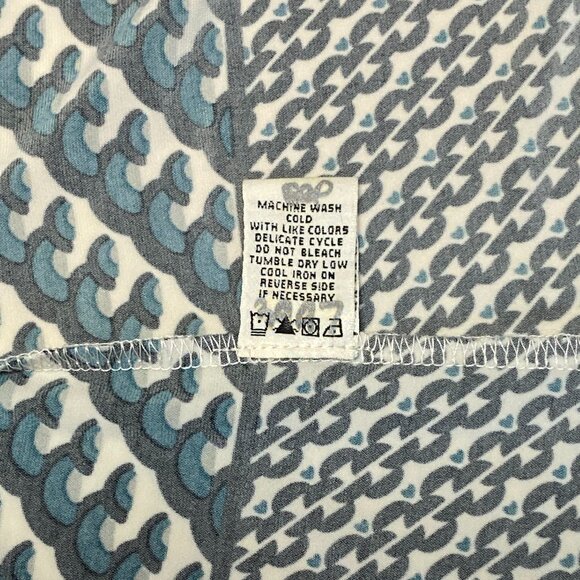 Max Studio Wrap Midi Dress L V-Neck Long Sleeve Border Print Stretch Knit Boho - Picture 11 of 11